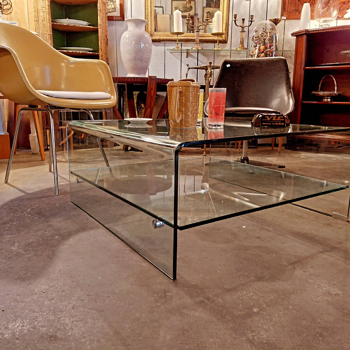 Glass coffee table