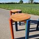 Set of 3 stackable pine stools