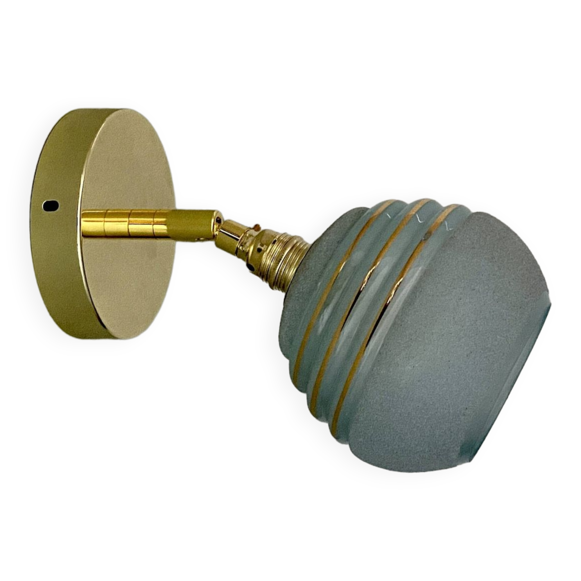 Vintage tuliepe wall light in blue and gold granite glass