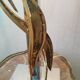 Vintage antique lamp in chrome metal and gold bronze.