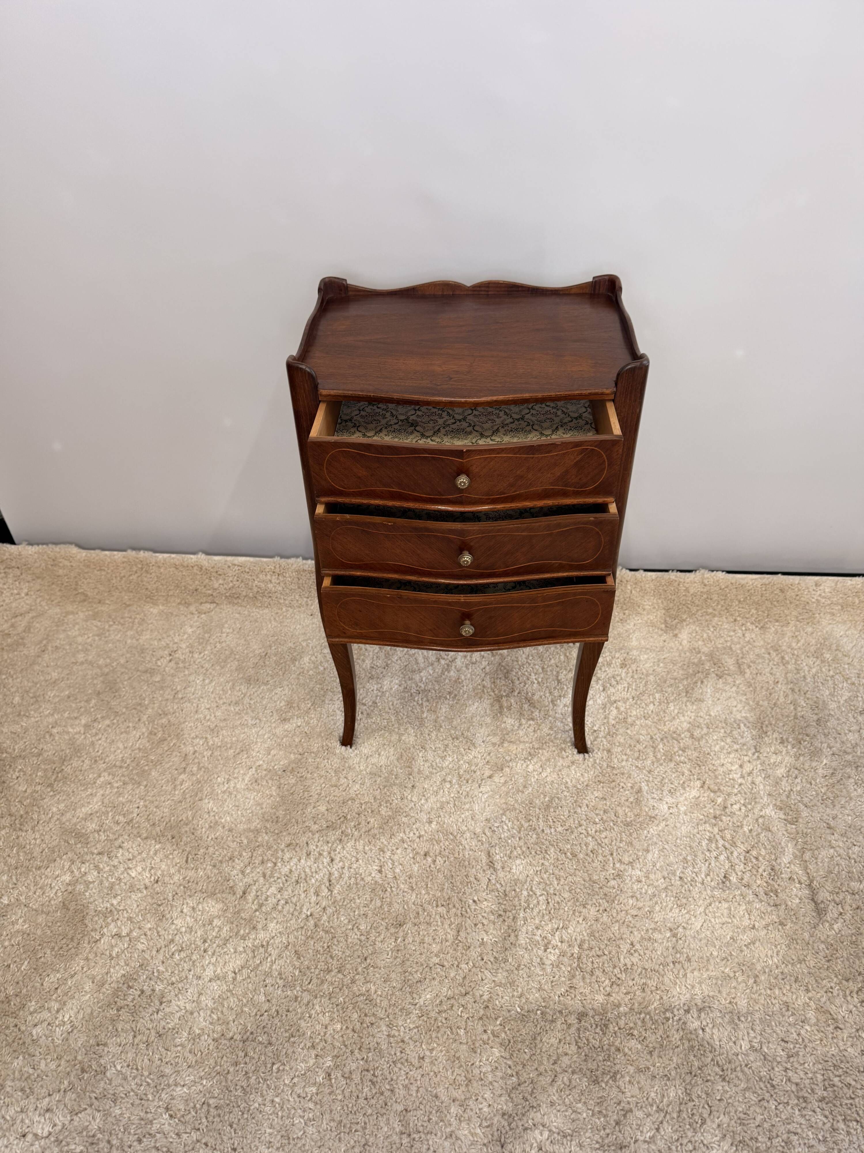 Louis XV and Louis XVI transitional bedside table – 3 drawers