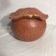 Former Accolay decoration vintage brown ceramic vase