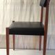 Scandinavian style chair in wood and faux leather - 1960s/70s