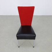 Ensemble de 4 chaises de salle à manger postmodernes bicolores, années 1980