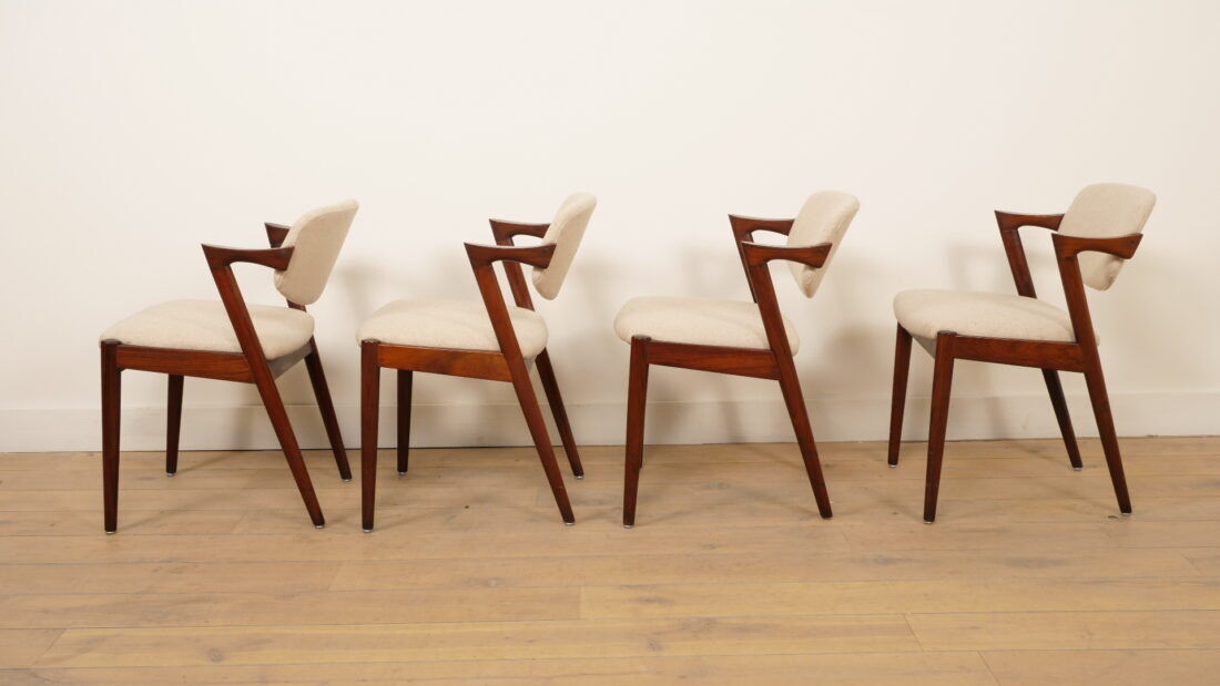 Set of 4 dining chairs | Kai Kristiansen | Z-chair – model 42 | Rosewood