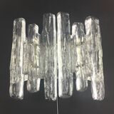 Applique murale hollywoodienne en verre de glace Hollywood Regency / Sconce par J. T. Kalmar pour Kalmar Franken, années 1960