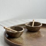 Serving plate and its 2 small sauce boats.