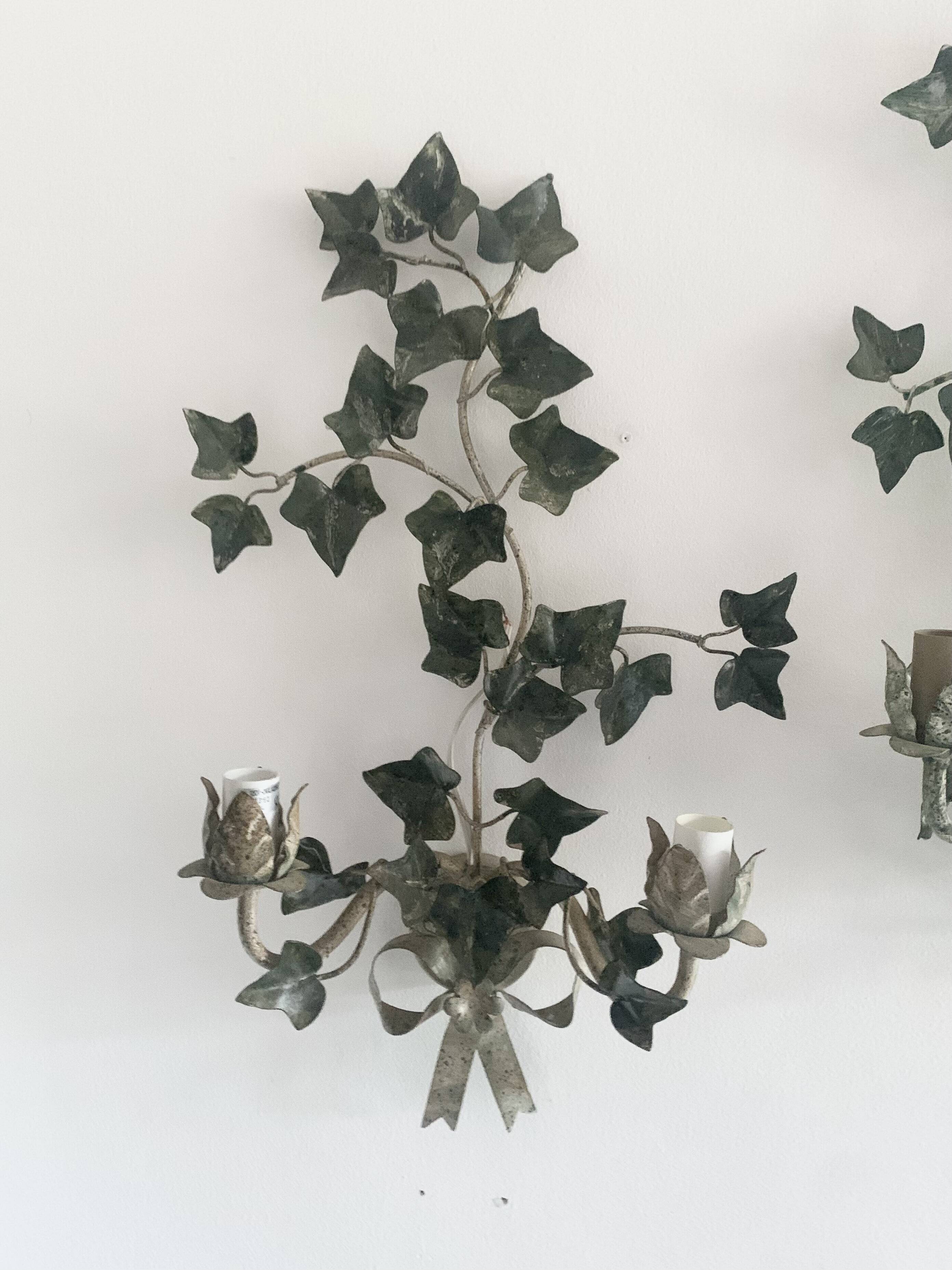 Pair of ivy wall lights