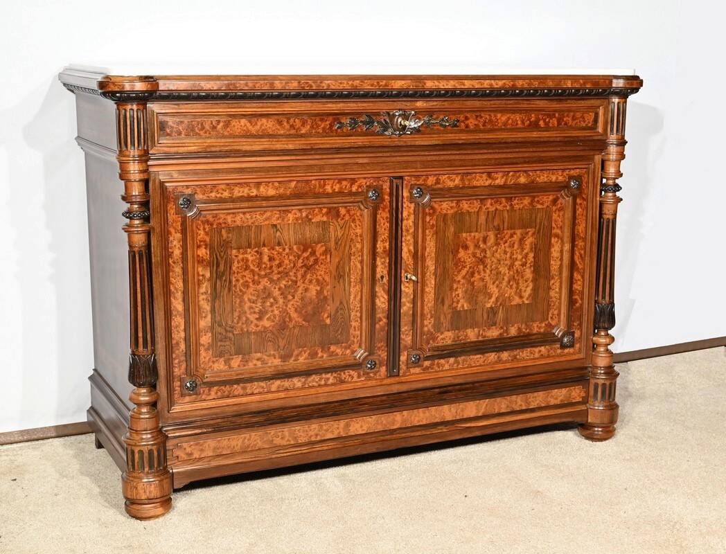 Commode Buffet in Amboyna Burl and Rosewood, Louis XVI style – 2nd Part 19th