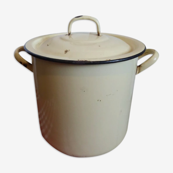 Faitout pot in enamelled sheet metal