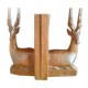 Pair of vintage solid oak deer bookends