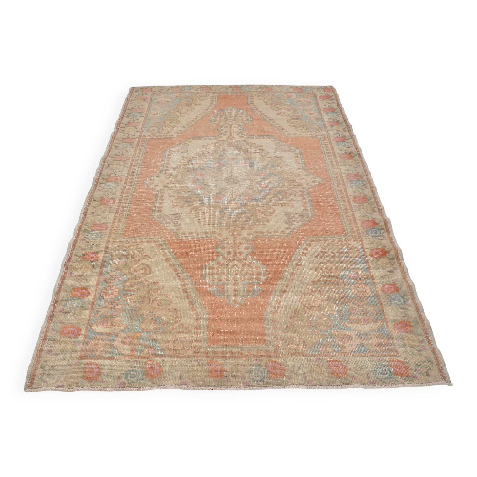 Tapis anatolien orange et beige sku 2434