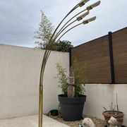 lampadaire 5 feux doré design des années 70