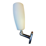 Adjustable wall light in opal glass and chrome-plated metal, Italy, ve