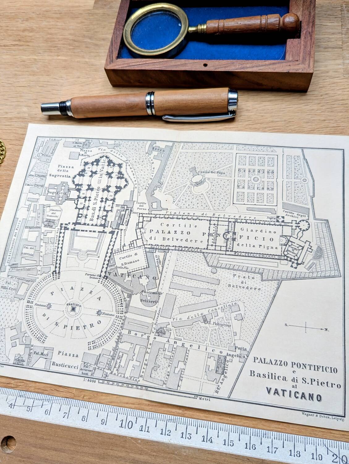 The Vatican, Vintage map printed in 1894