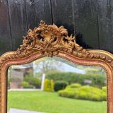 Louis XV Style Mirror In Stuccoed And Gilded Wood Circa 1880, Beveled Glass