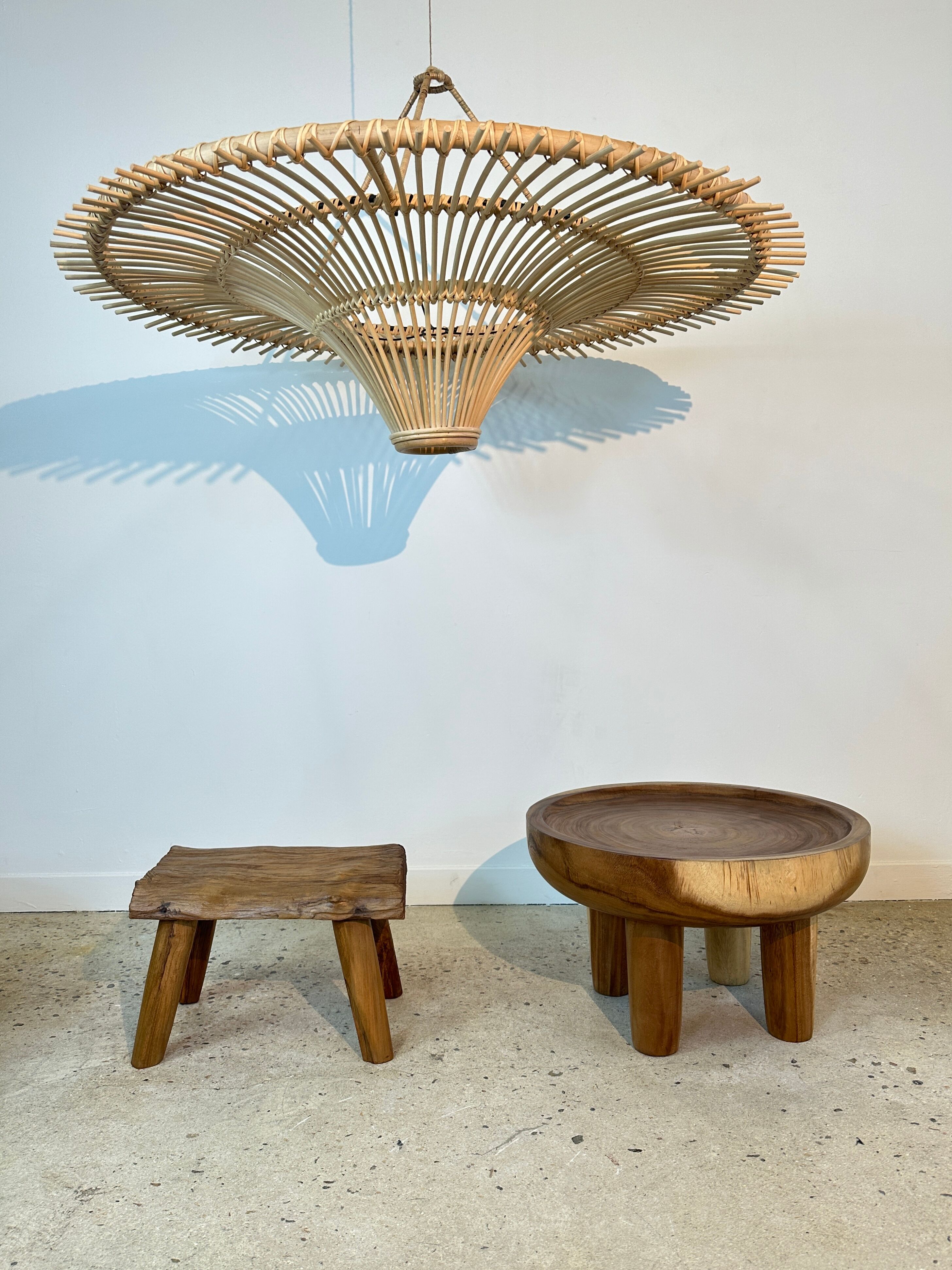 Suspension rattan saucer iron frame D:120 H:60