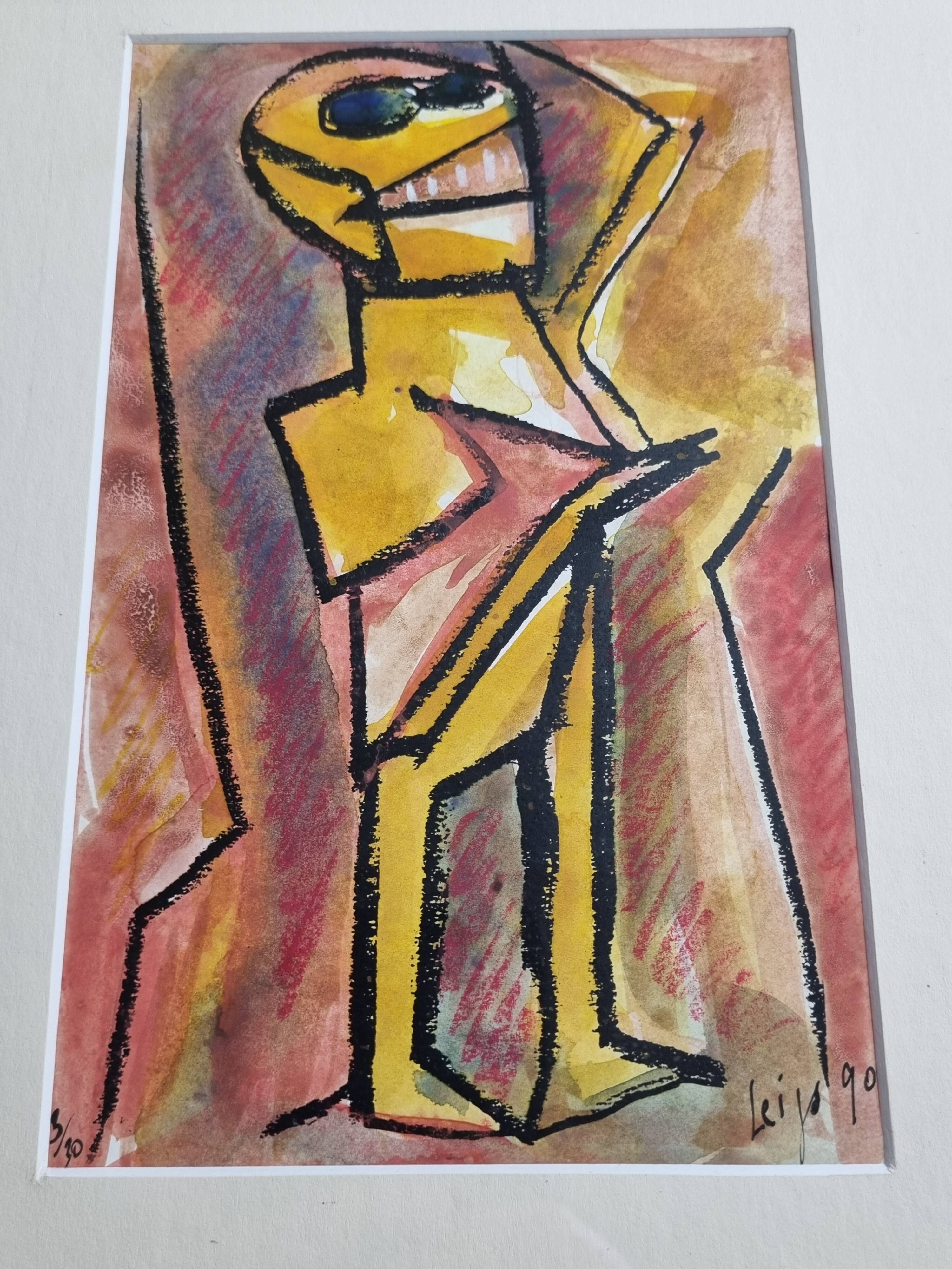 Expressionist portrait by Bernard Leijs, 1990