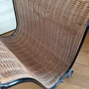 Rattan and metal magazine rack