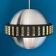 Vintage Space Age RVS Hanging Lamp with acrylic inserts, Mid Century Pendant