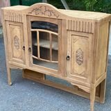 Vintage solid wood art deco 1940s display cabinet