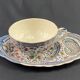 Lunch toast cup and its large earthenware saucer from Gien, Cashmere decor