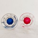 Set of 2 cut crystal liqueur glasses