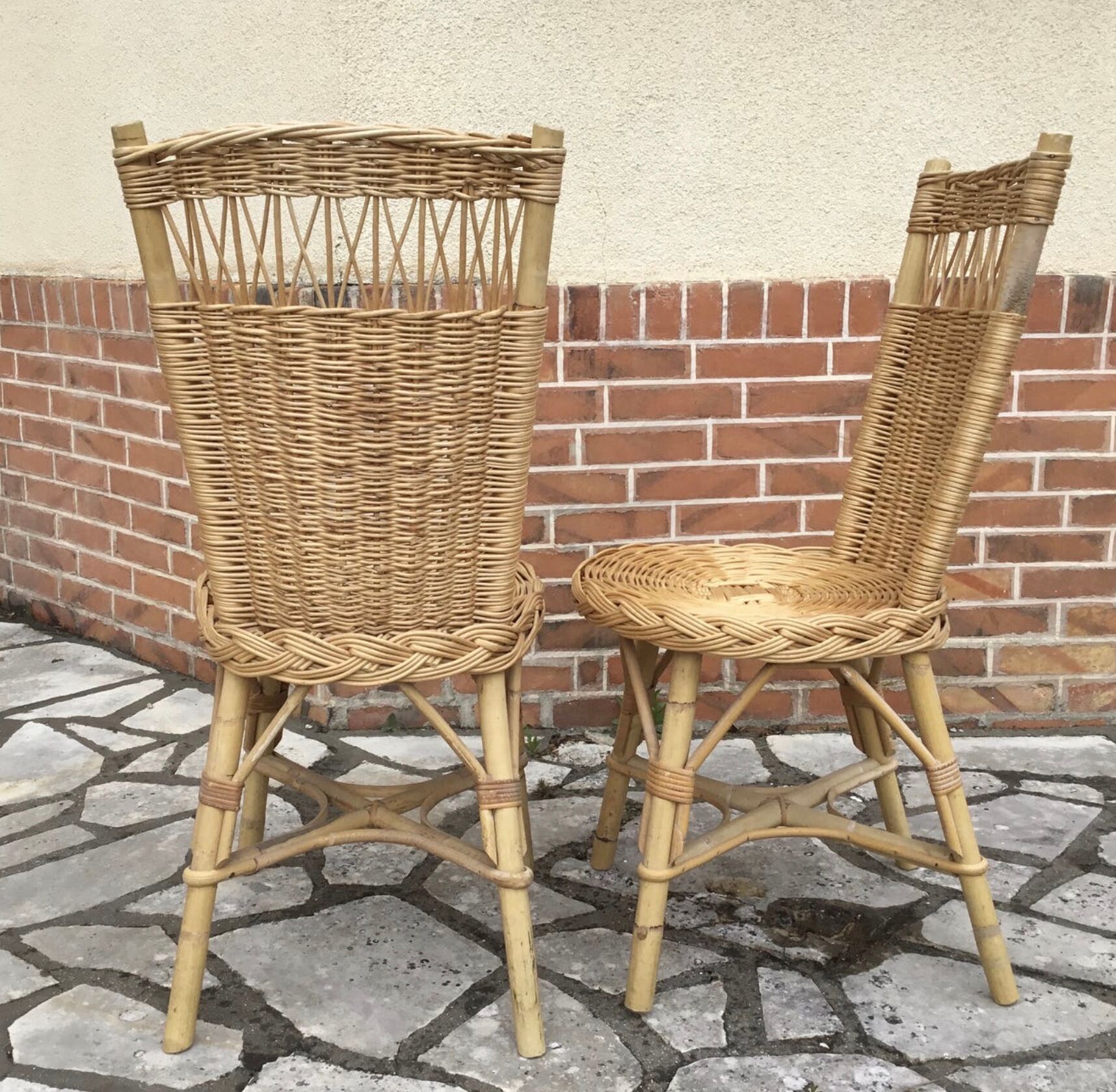 Pair of rattan chairs