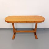 Oval table / vintage pine console from the 60s 70s