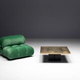 Table basse en laiton gravé par Christian Heckscher, Belgique, années 1970