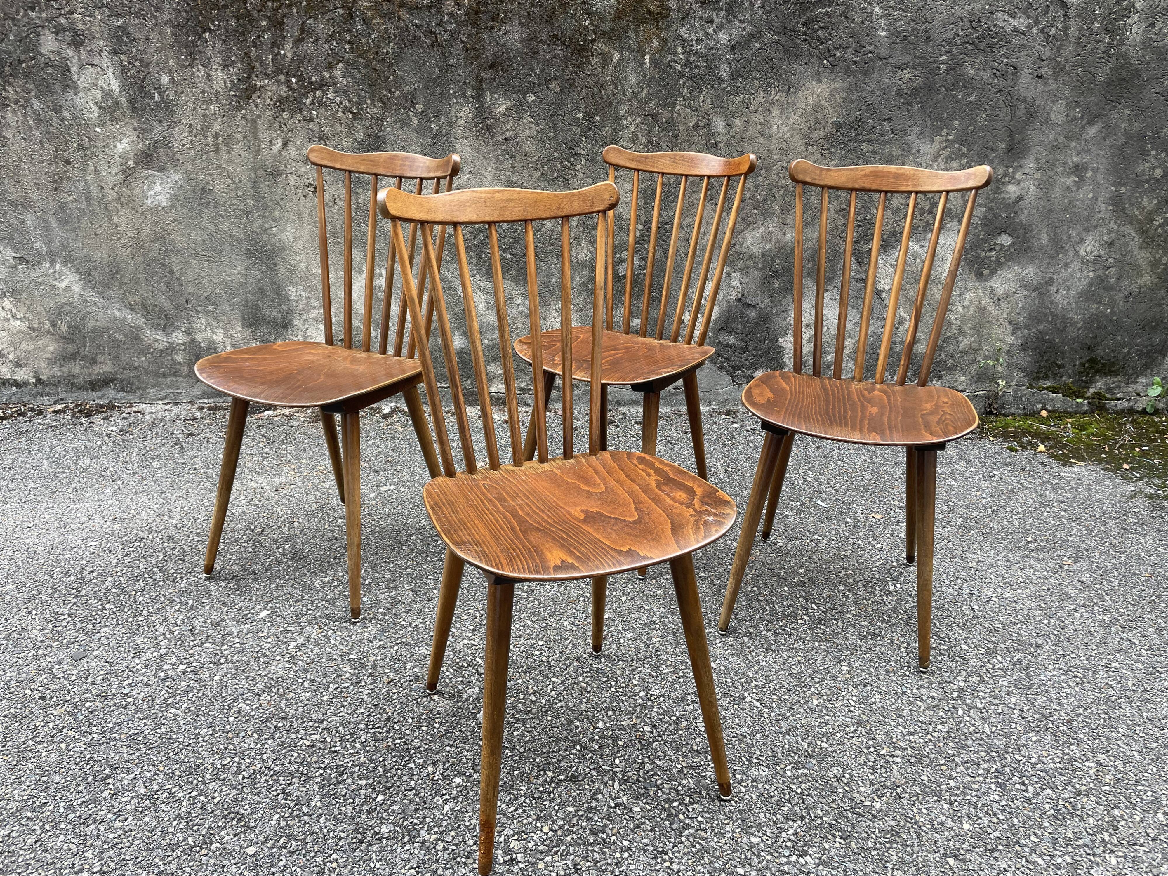 Set of 4 Menuet Baumann chairs