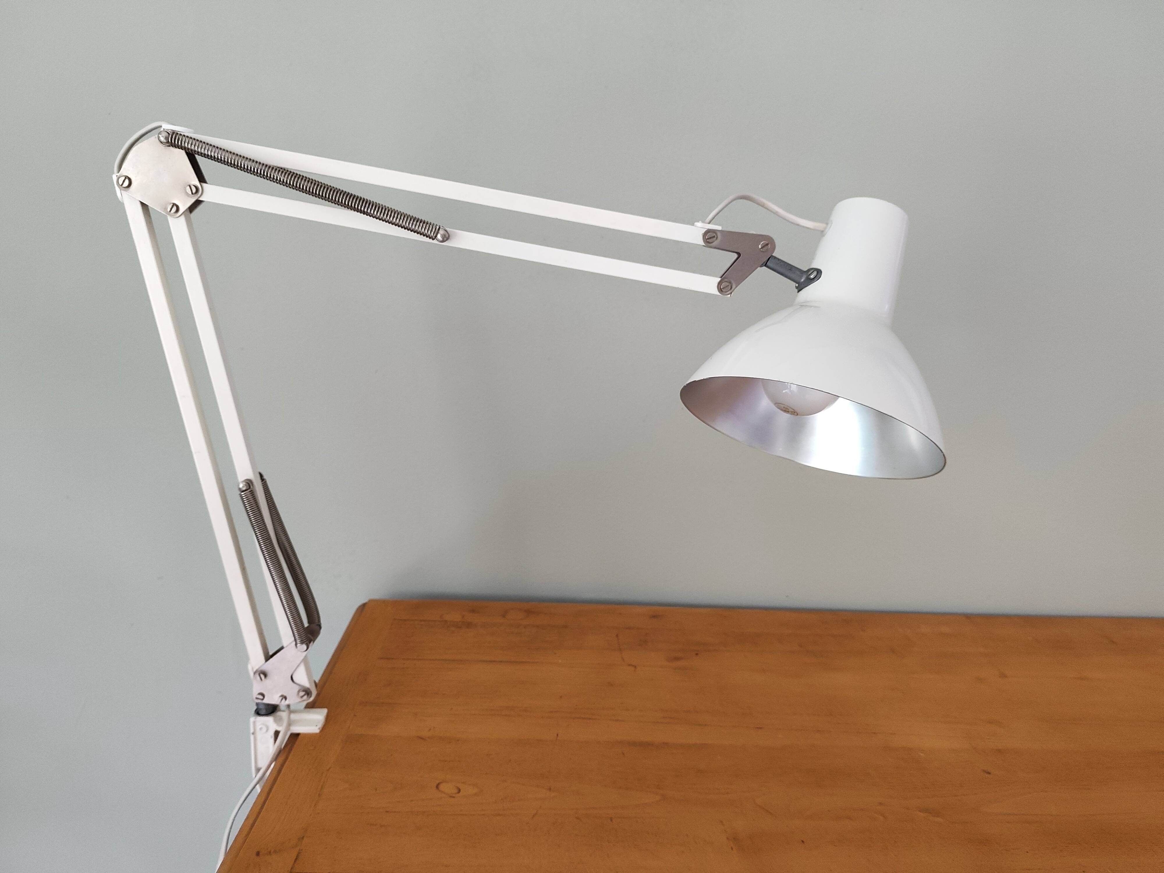 White articulated desk lamp