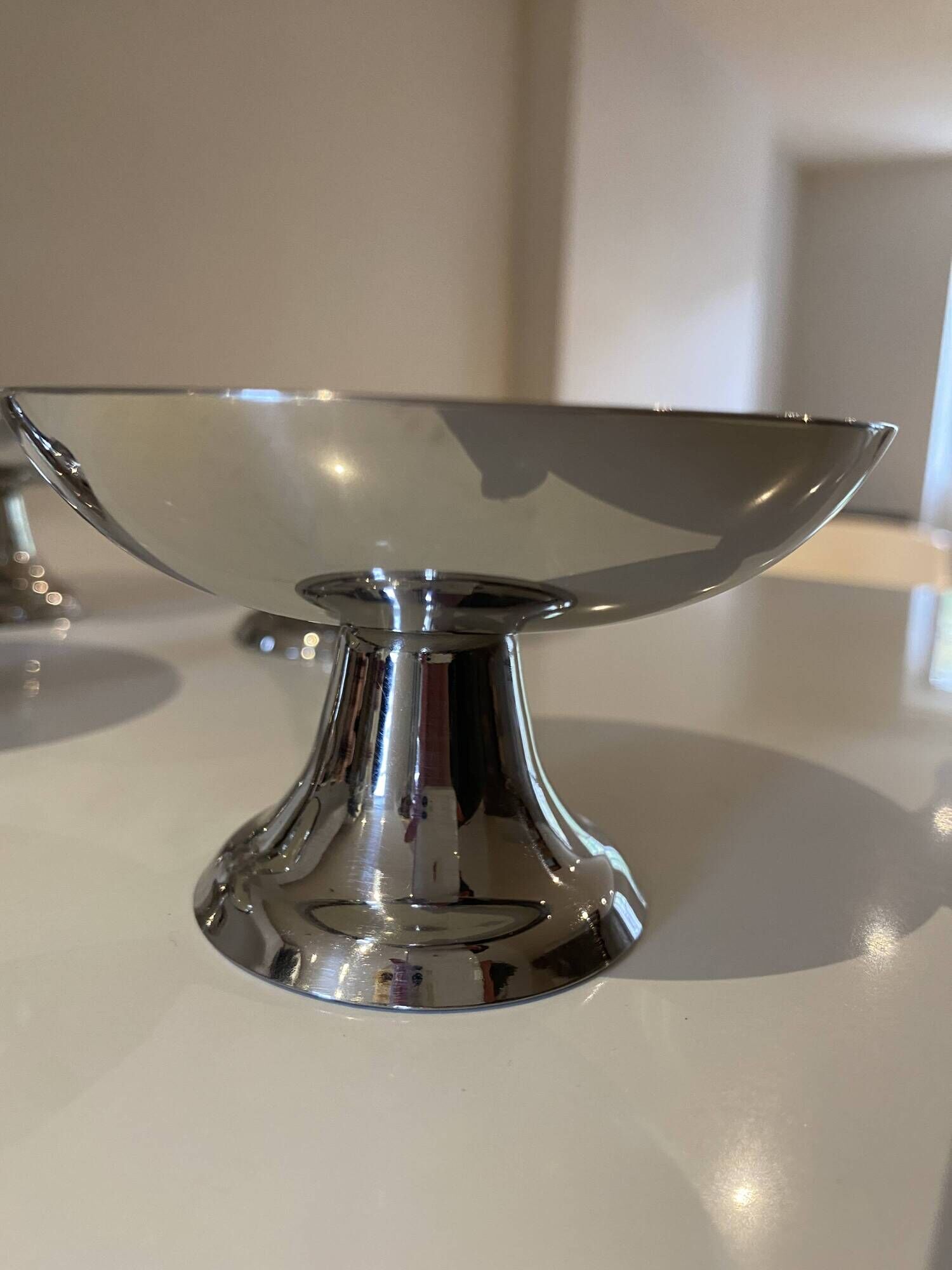 Set of 4 vintage ice cream bowls in 18/10 stainless steel – Retro bistro style
