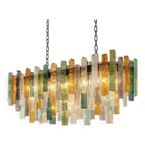 Luxury Italian Rectangular Listelli Murano Glass Chandelier – By Simoeng