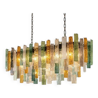 Luxury Italian Rectangular Listelli Murano Glass Chandelier – By Simoeng