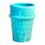 Turquoise glazed artisan ceramic glass