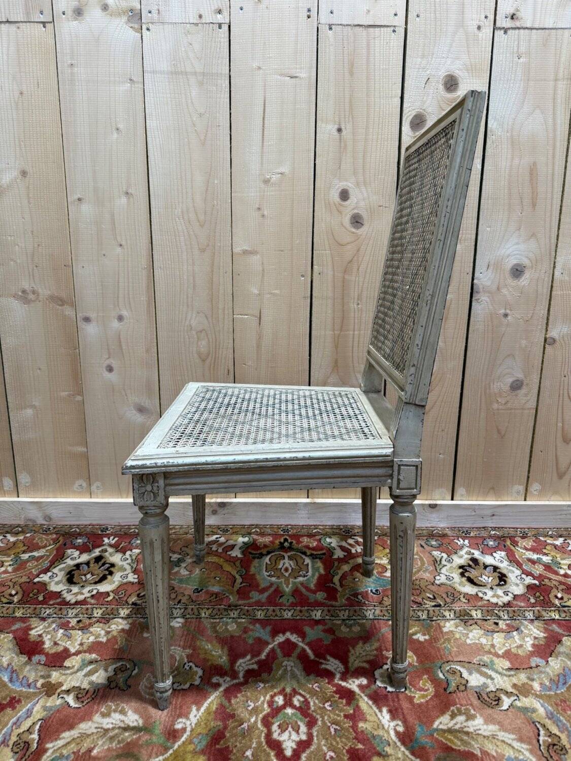 Set of 6 Louis XVI caned wood chairs with a refreshed finish.