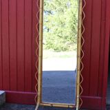 Rattan psyche mirror