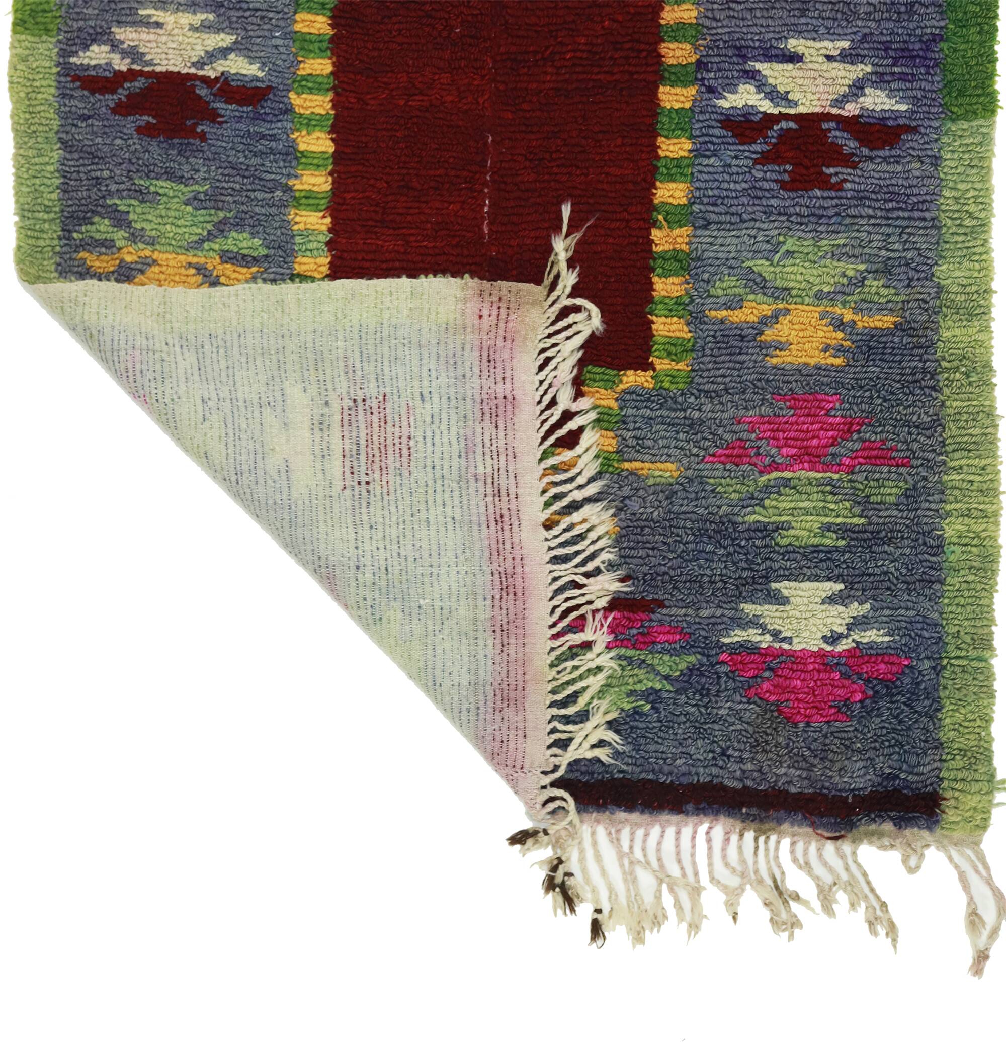 Tapis Tulu Vintage Turc Oushak 110x145 cm Laine Fait Main