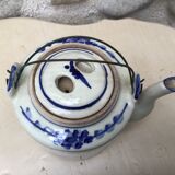 Beige and blue teapot