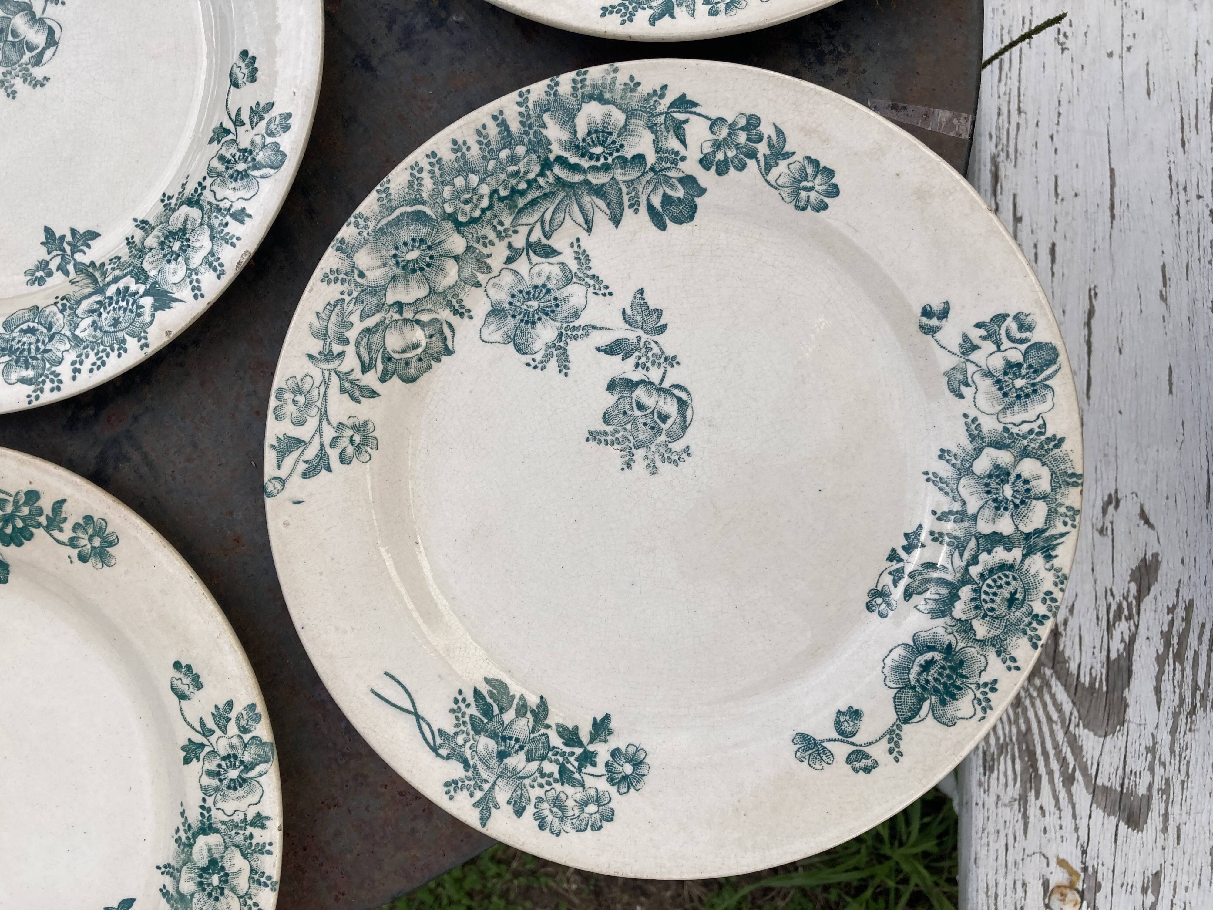 6 Flat plates iron earth by Bertrand Bordeaux / model Anémones