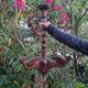 Antique lamp or candlestick, hand-carved, turned wood, Renaissance style