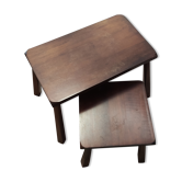 Lot de deux tables gigogne en orme