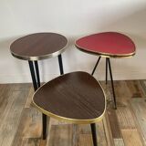 Trio of tripod-legged side tables from the 60s and 70s