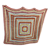 plaid - couverture au crochet granny couleurs vintage 138 x 110 cm