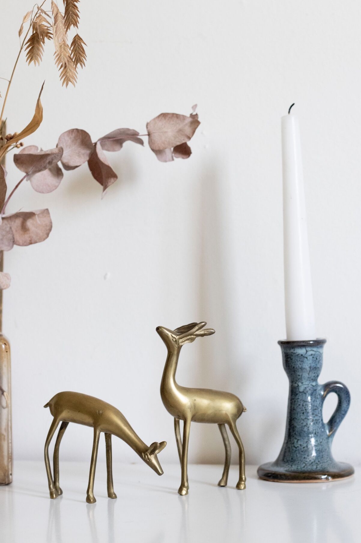 Vintage brass deer and doe