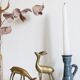 Cerf et biche en laiton vintage