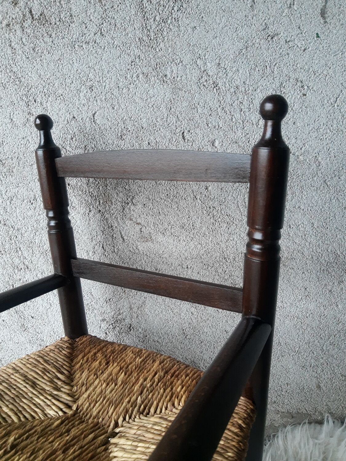 Antique armchair mulched vintage child