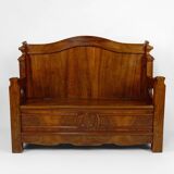 Napoleon III chest bench in walnut, circa 1860