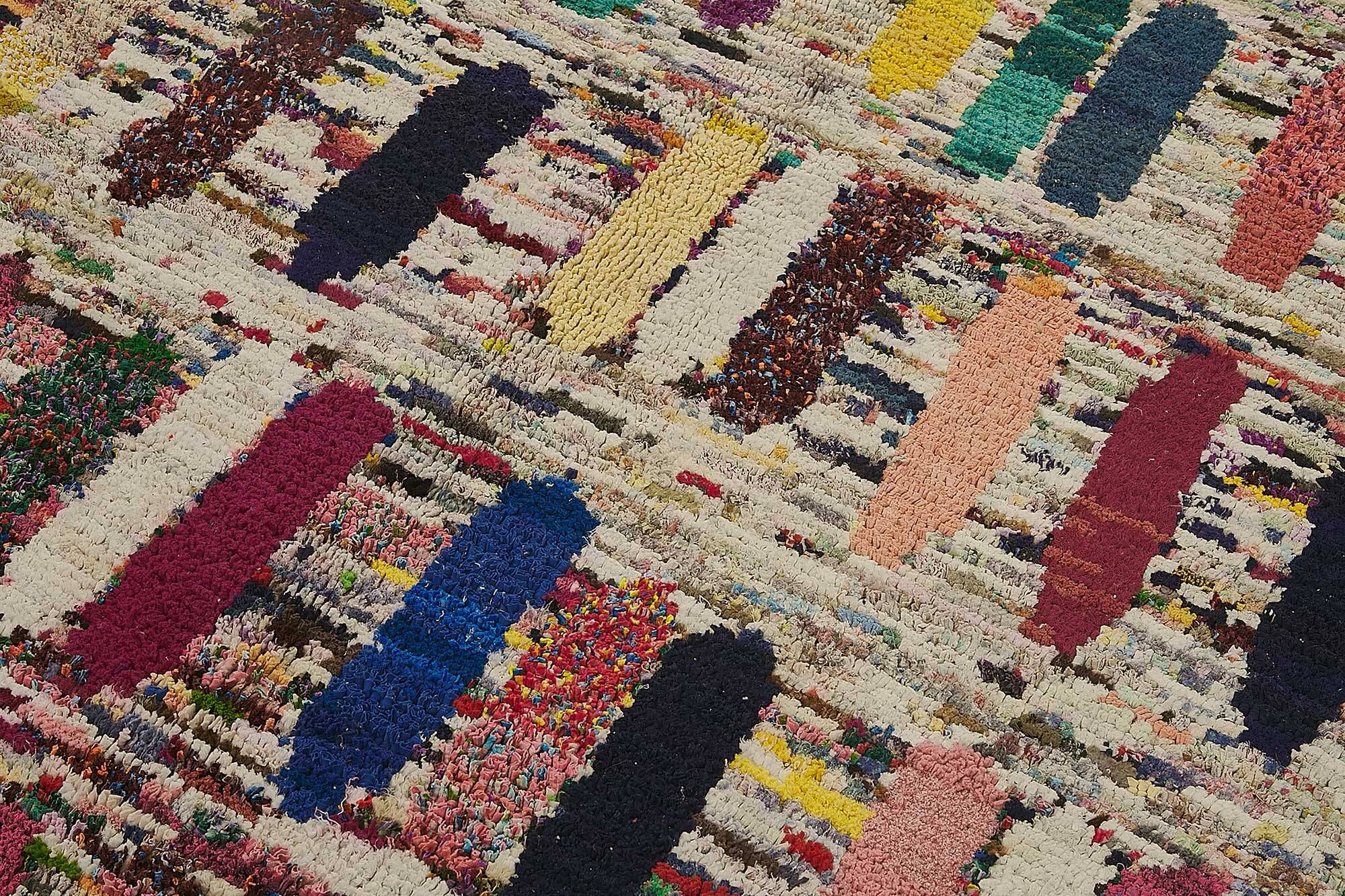 Tapis boho recyclé turc fait main 178 cm x 257 cm